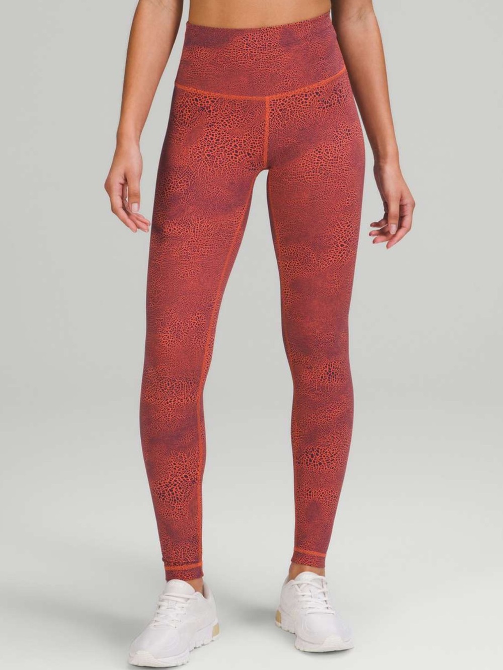 Lululemon Wunder Train HR Tight 28" Crackle Glaze Vintage Orange Larkspur - 0